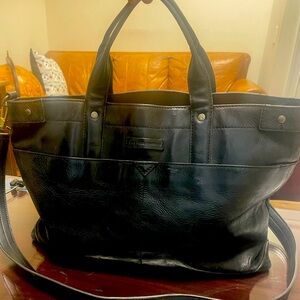 FRYE Melissa Black Leather Tote Excellent Condition